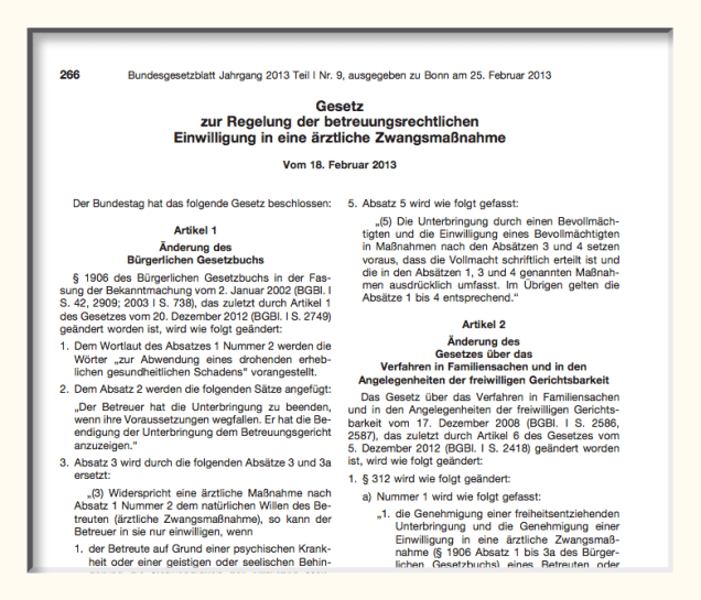 Bundesgesetzblatt Betreuungsrecht Neufassung